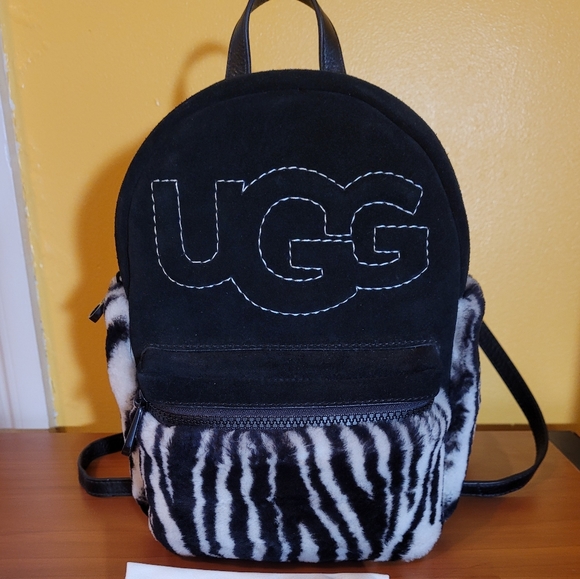 UGG Dannie II Mini Sheepskin Zebra Backback - Picture 3 of 10